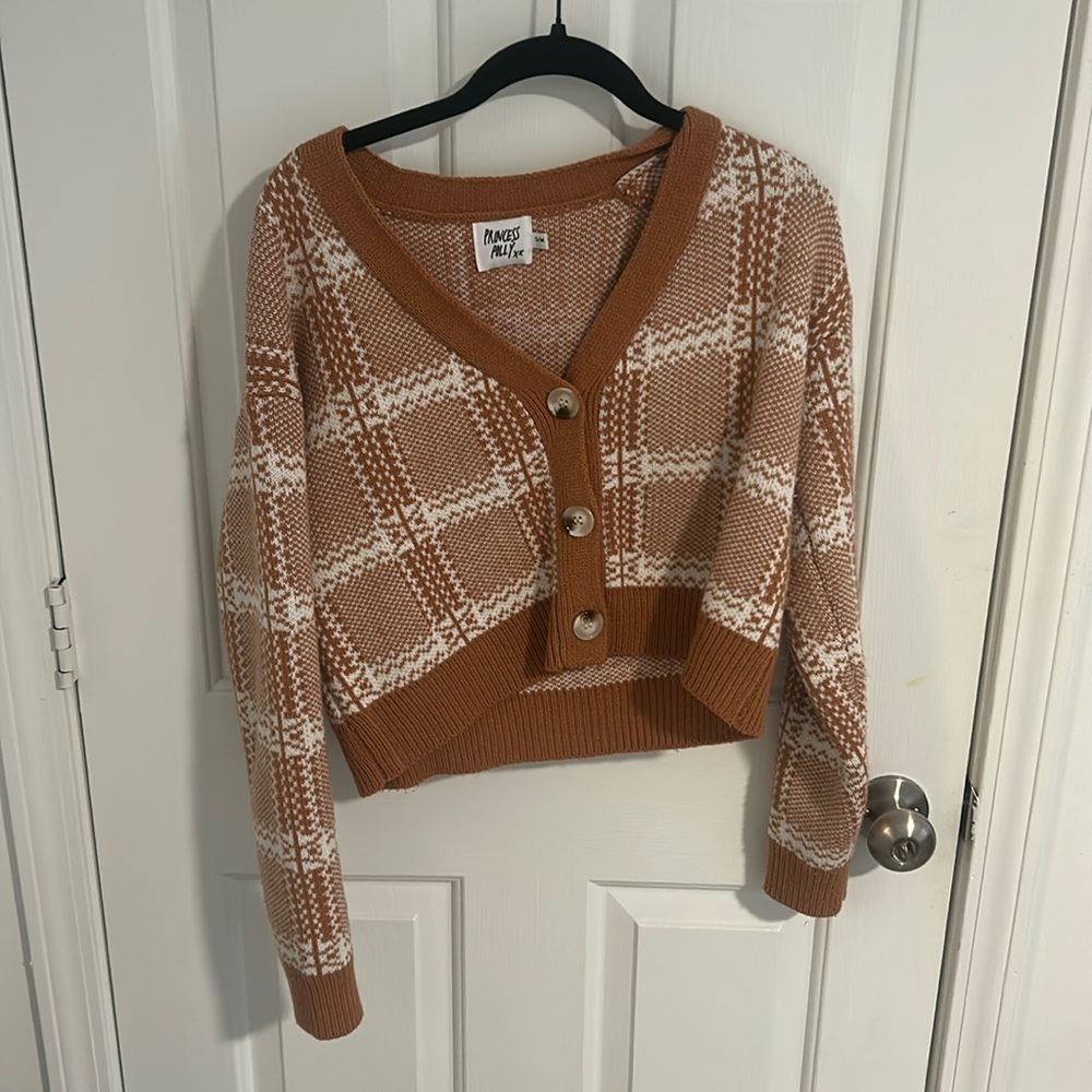 Princess Polly cropped cardigan sweater size s/m